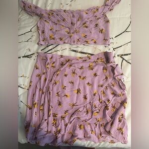 Nasty Gal Lavender two piece set with flower detailing 💐